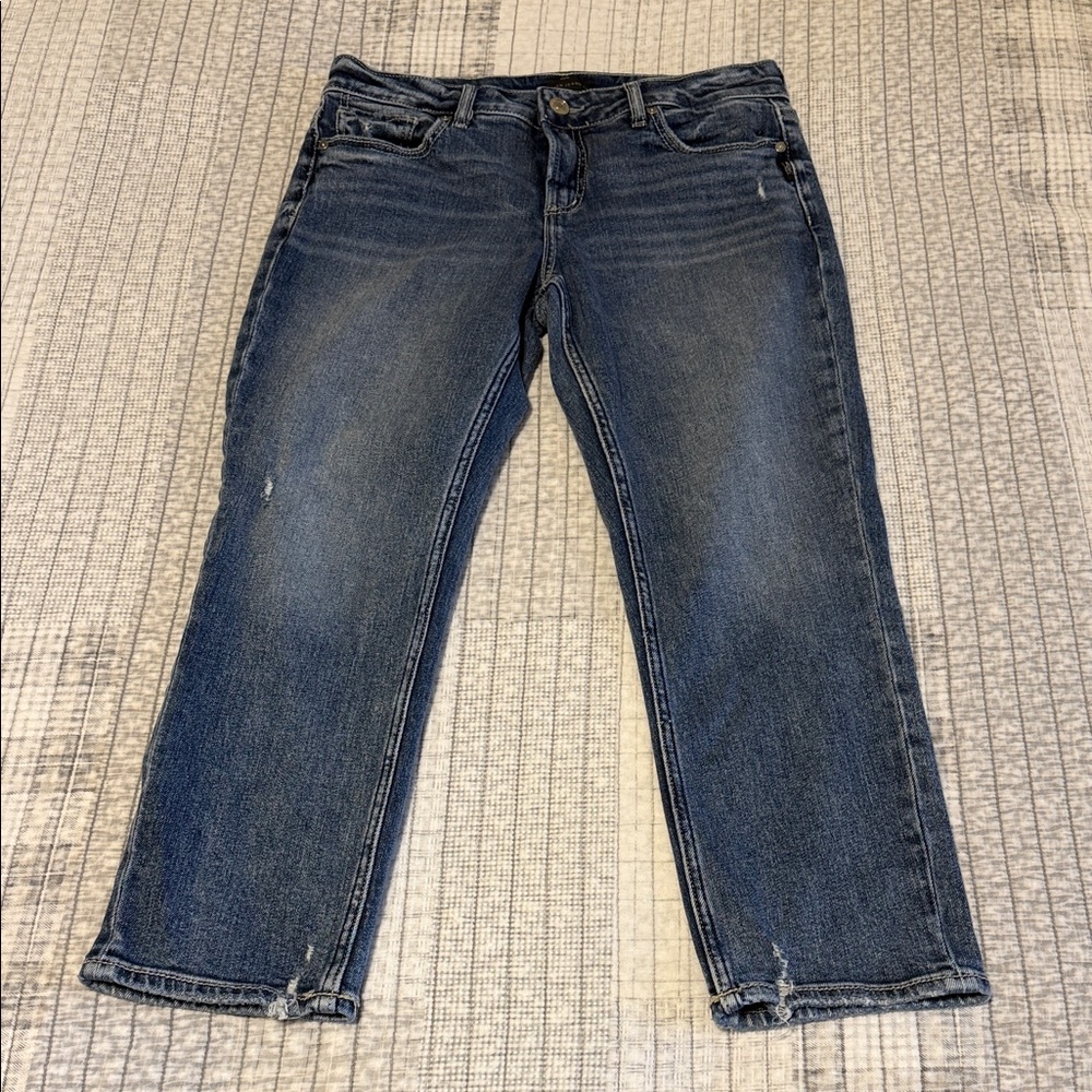 Silver jeans size W29 L23.5 Elyse straight mid rise capri blue jeans